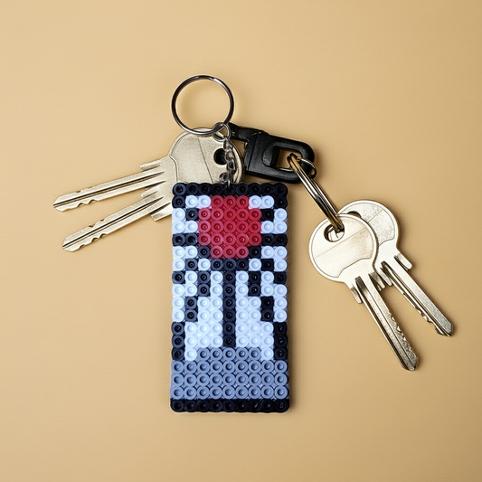 Black, White and Red Keychain