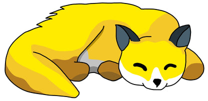 Cartoon fox sleeping on a white background