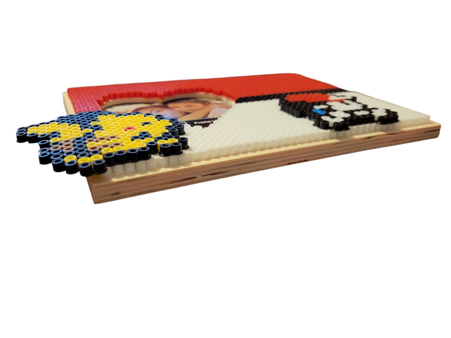 "Retro Pokemon Frame" Perler Bead Art on Wood