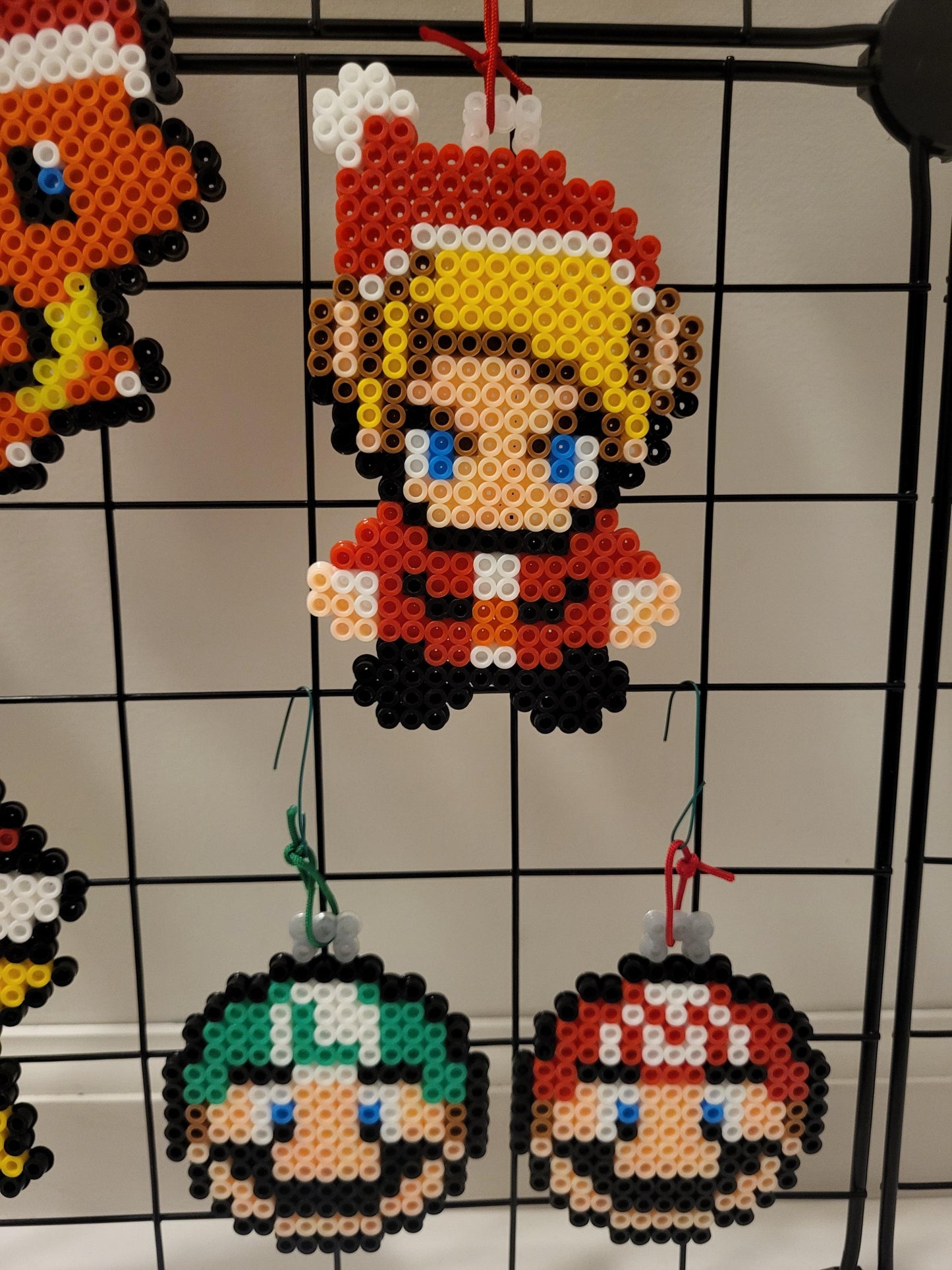 Christmas Hat Nintendo Gamer Perler Bead Sprite Ornaments
