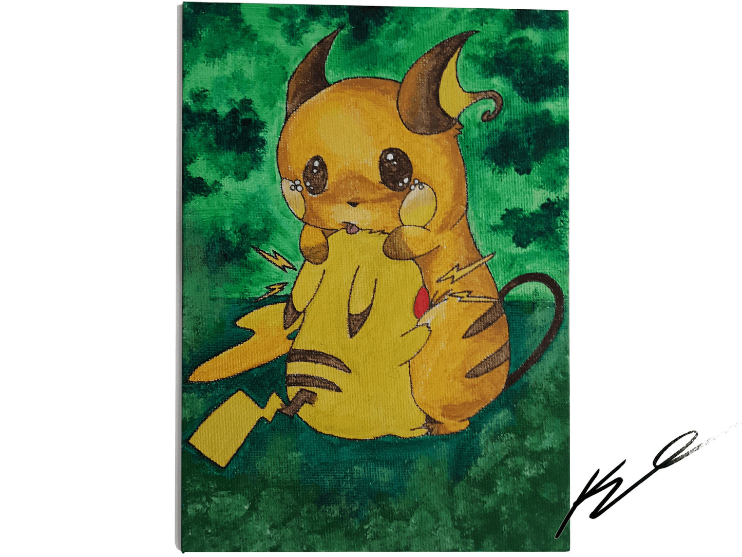 "A Mother's Embrace" Raichu and Pikachu Acrylic