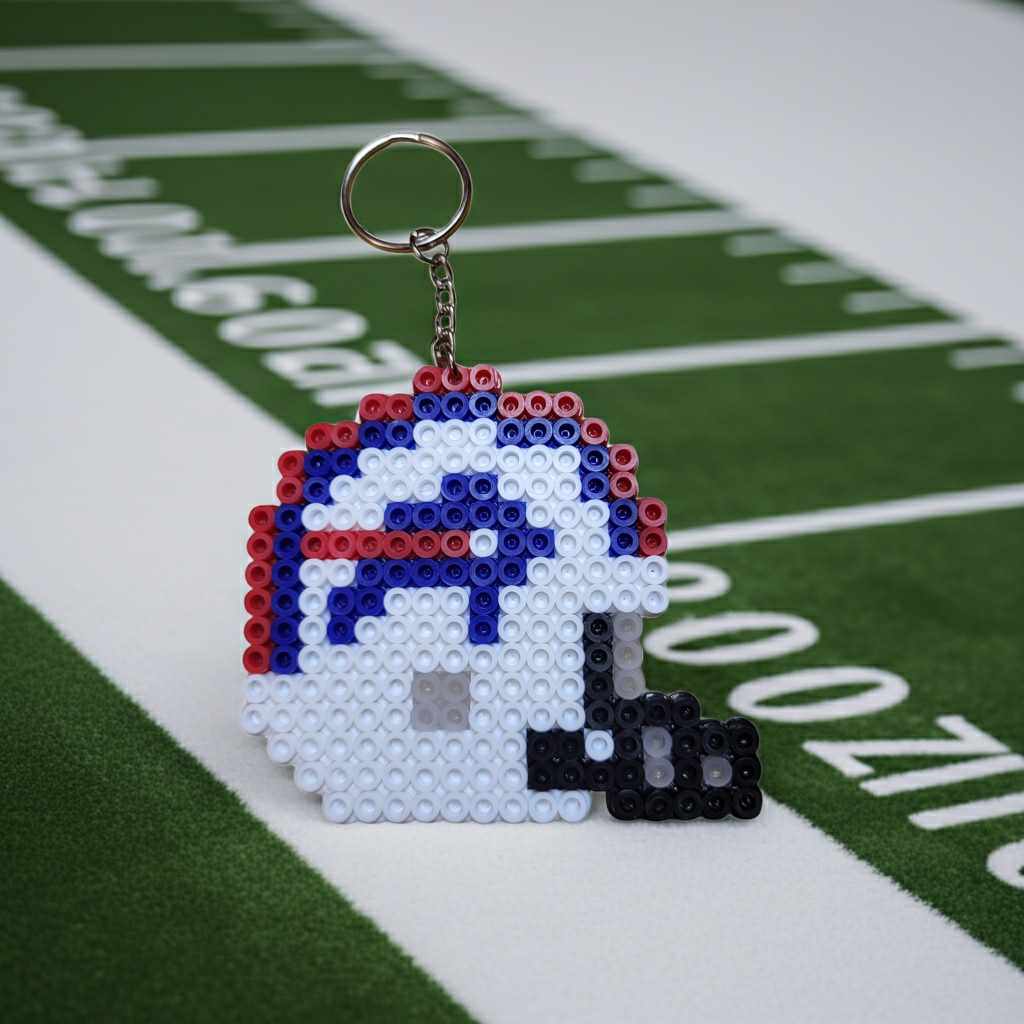 White and Blue Keychain