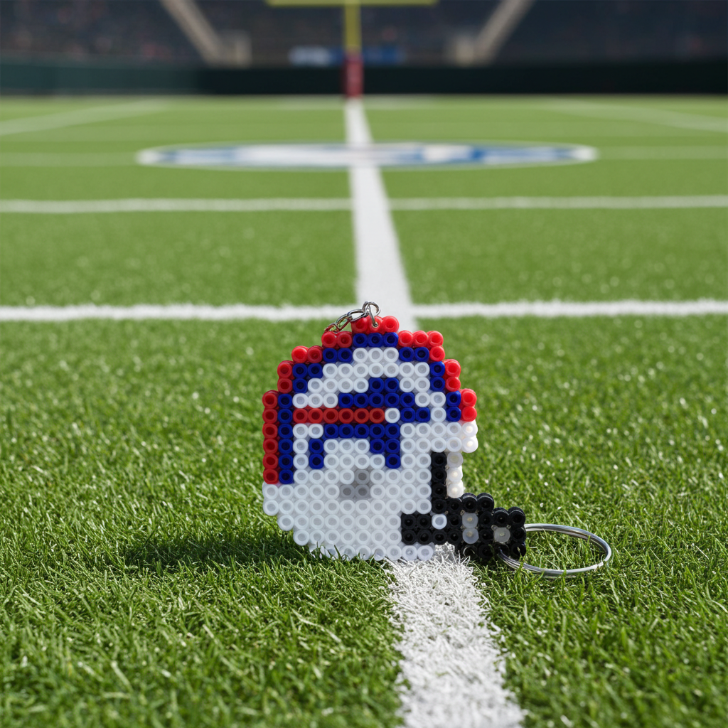 White and Blue Keychain