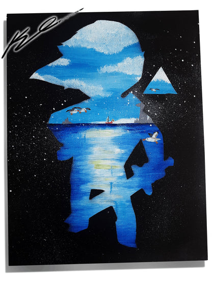 "Adventure Awaits" Seascape Acrylic