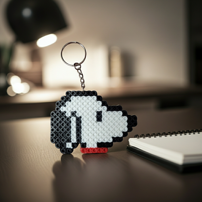 Black and White Dog Keychain