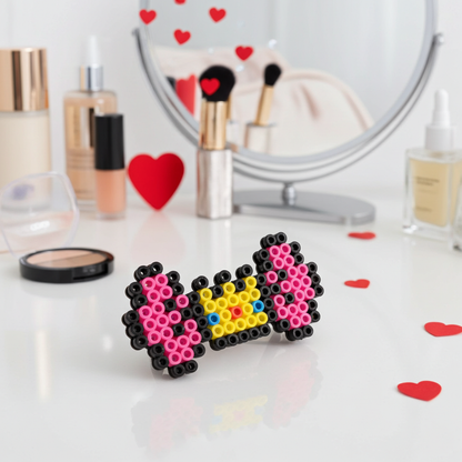 Pink Bow with Crown Hair Clip