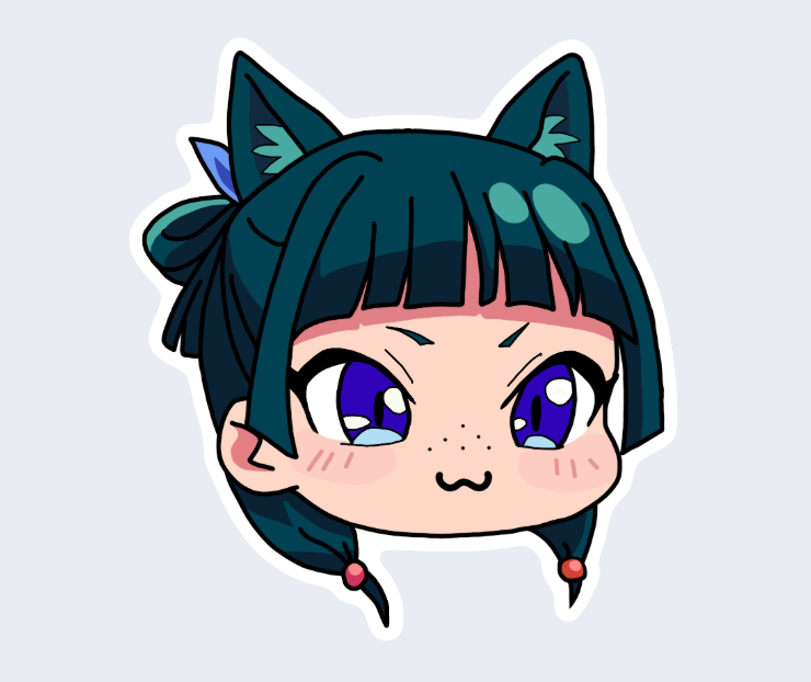 Green Cat Girl Sticker