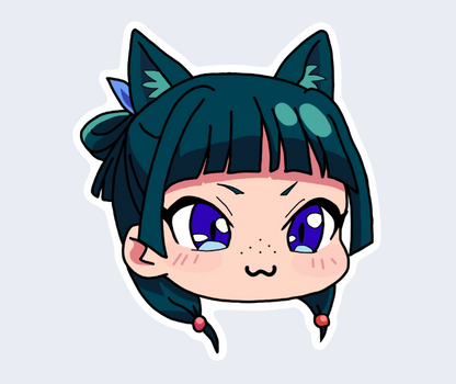 Green Cat Girl Sticker