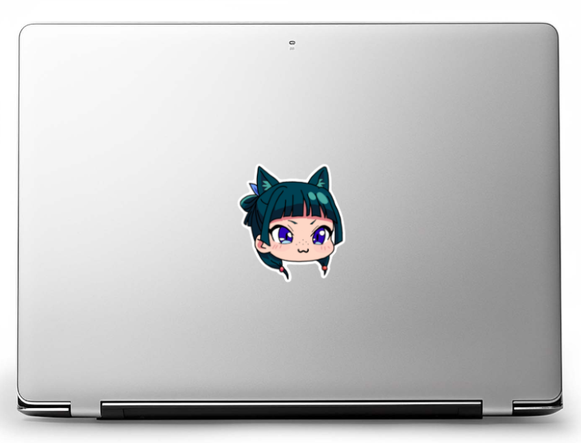 Green Cat Girl Sticker