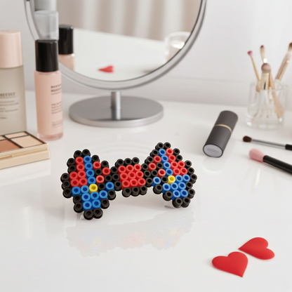 Blue Overalls Bow Hair Clip