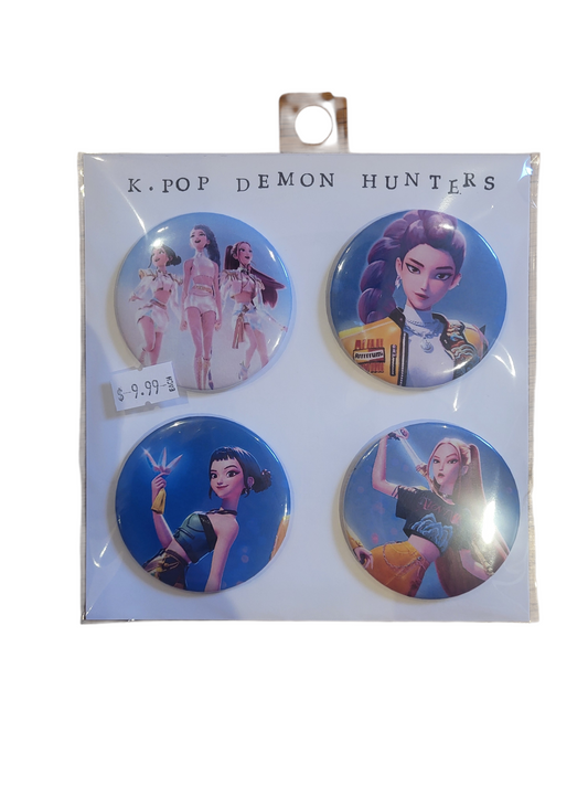 K-Pop Demon Hunters Button Gift Set (4-Pack)
