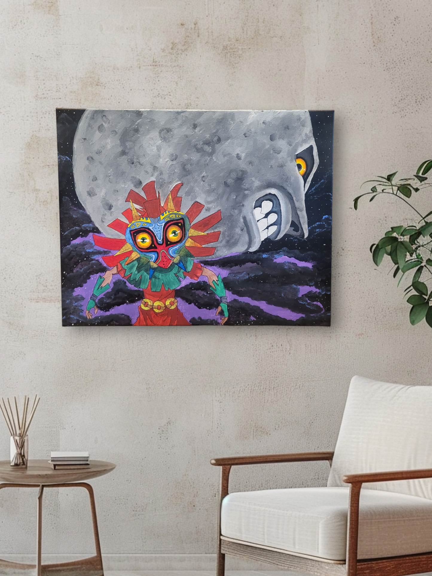 "Skull Kid and Moon" Acrylic Majora's Mask Art