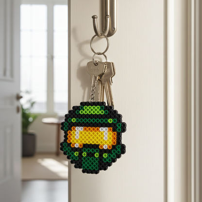 Green Army Helmet Keychain