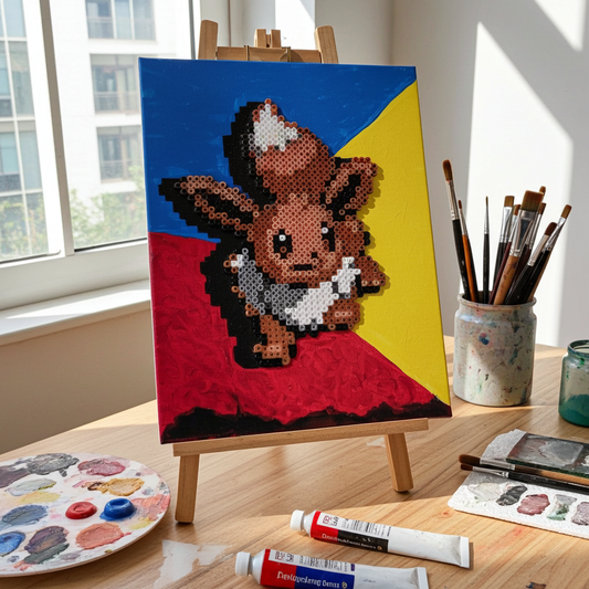 "Brown Fox" | Perler on Stretched Canvas